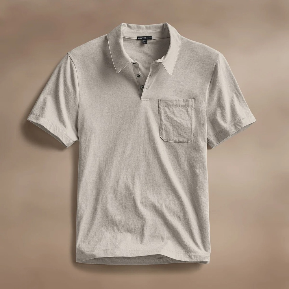 NWT James Perse Cotton Linen Pocket Polo